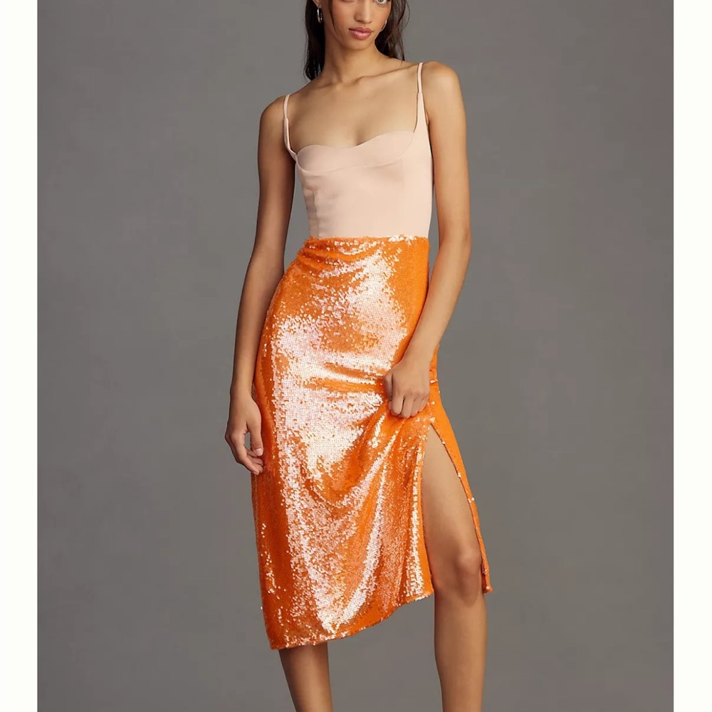 Sequin Orange Dress